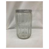 Hoosier Coffee Jar w/ Zipper Type Pattern, 7"T
