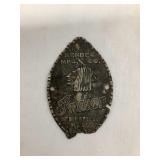 Hendee Indian Brass Bicycle Tag, approx. 3 3/4"T,