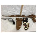 (2) Toy Holsters & Nichols Stallion 45 Toy Cap Gun
