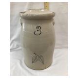Red Wing Stoneware 3 Gal. Birch Leaf Churn w/