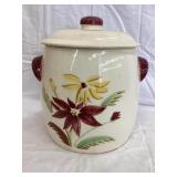 Vintage Western Cookie Jar w/ Flowers, 8"T