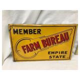 Farm Bureau, Empire State Tin Embossed Sign, 12