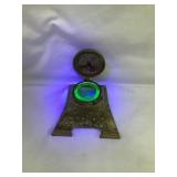 Art Nouveau Cast Iron w/ Brass Inkwell w/ Uranium