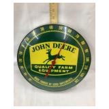 John Deere Adv. 12" Diameter Thermometer, Glass