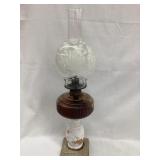 Vintage Kerosene Lamp w/ Cast Iron Base (Not