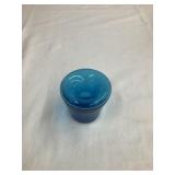 Sapphire Blue Glass "Funnel" Inkwell w/ Pontil,