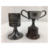 (2) Engraved 1929 & 1940 Golf Trophies, 3 1/4" &