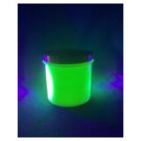 Vintage Custard Uranium Glass Cream Jar, Glowing,