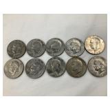(10) 1974 Eisenhower Dollars