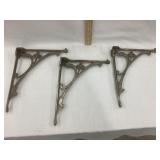 (3) Art Deco Nickeled Brass Shelf Brackets, 10