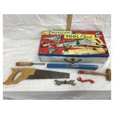 American Junior Carpenter Metal Toy Tool Box w/