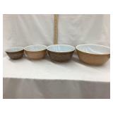 Pyrex Woodland Brown Mixing Bowl Set w/ (4) Bowls