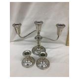 Empire Sterling Silver Candelabra & Candle