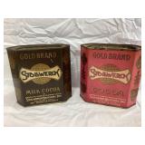 (2) Vintage Stollwerck Cocoa Tins, 4 1/2"T