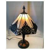 Modern Parlor Table Lamp w/ Stained Glass Shade,