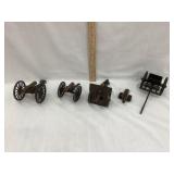 (4) Cast Iron Miniature Cannons, Incl. (1)