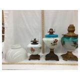 (3) Vintage Parlor Lamp Vase (1) Shade (Not