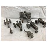 (4) Pewter Farmall Tractors, Belt Buckle, & (2)