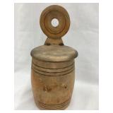Wood Barrel Shaped Wood Hanging Salt Box, 10