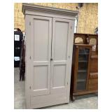 Primitive Wooden 2 Door Wardrobe, Newer Paint, 83