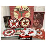 (11) Modern Texaco Signs, (1) Porcelain, (9) Tin,