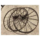 (2) Steel Wheels, 54ï¿½Diameter, DISPLAYED OUTSIDE,