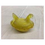 Boyd Harvest Gold Slag Glass Hen on a Nest, 2