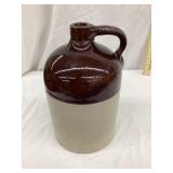 1 Gal. Two-Tone Stoneware Jug, 11"T, Side Crack,