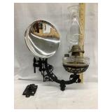 Cast Iron Kerosene Lamp Bracket w/ 8ï¿½ Reflector &