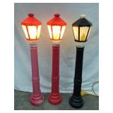 (3) General Foam Plastics Blow Mold Lamp Posts,