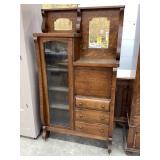 Side-by-Side Hutch/Secretary, Beveled Mirrors,