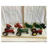 Flat of Farm Toys, Some Vintage Repainted & Some