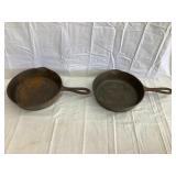 (2) Chicago Foundary Cast Iron Hammered Skillets,