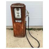 Vintage Tokheim Gas Pump, (2) Porcelain Contains
