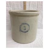 Buckeye Pottery 3 Gal. Stoneware Crock, Back
