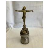 Brass Lady Hood Ornament???, 7 1/2ï¿½T, Base