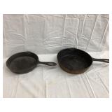 (2) Chicago Foundry Cast Iron Hammered Skillets,
