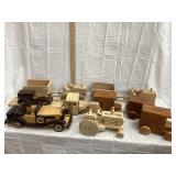 (9) Wood Toys, Some Homemade, Incl. Tractors,
