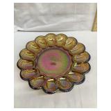 Carnival Glass Deviled Eggs Plate by Indiana