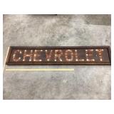 Folk Art Type Chevrolet Wood Bottle Cap Sign, 62ï¿½