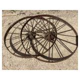 (2) Steel Wheels, 45?Diameter, DISPLAYED OUTSIDE,