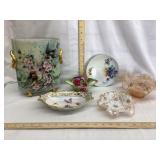 Lot Of Hand Painted Dishes (Check Ruler for