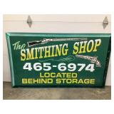 The Smithing Shop Sign, Vinyl Lettering on