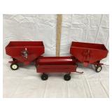 (3) Vintage Ertl 1/16 Scale Toy Farm Wagons
