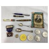 Small Flat of Adv. & Souvenir Items, Mostly Iowa,