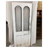 Primitive Painted Wooden Door w/ Rounded Top