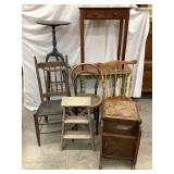Group of Primitive Wood Furniture Incl. (3)
