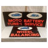 (3) Cardboard Car Repair/Service Signs, 21