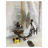 Ornate Cast Iron Kerosene Lamp Bracket w/