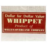 Modern Whippet Adv. Tin Embossed Sign, 10ï¿½T, 21ï¿½L